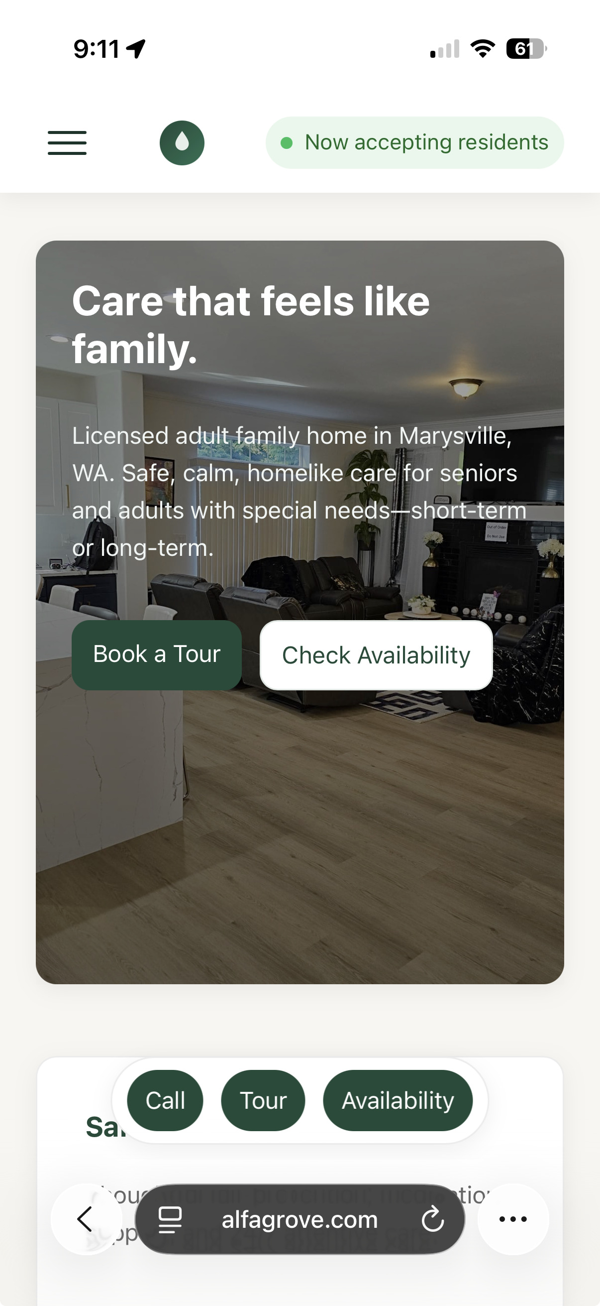 Alfa Grove website screenshot